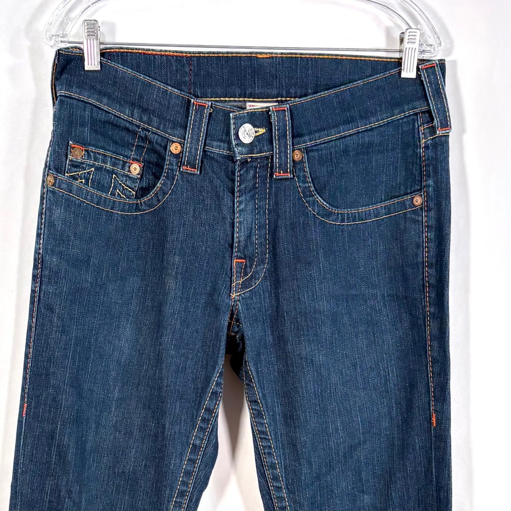 True Religion Bobby Jeans Blue Straight‎ Leg Dark Wash Made in USA 31x33